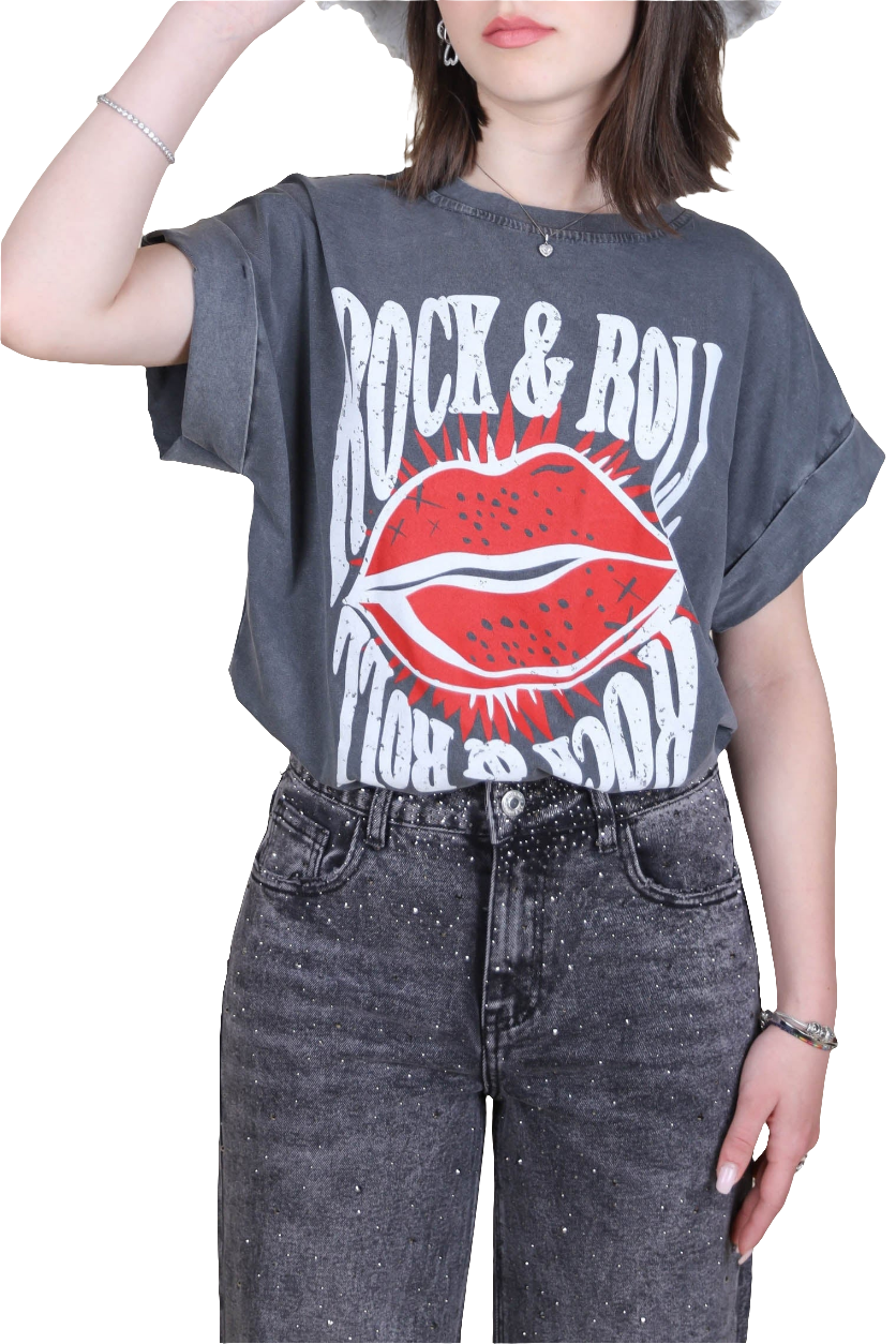 T-shirt bocca rock & roll