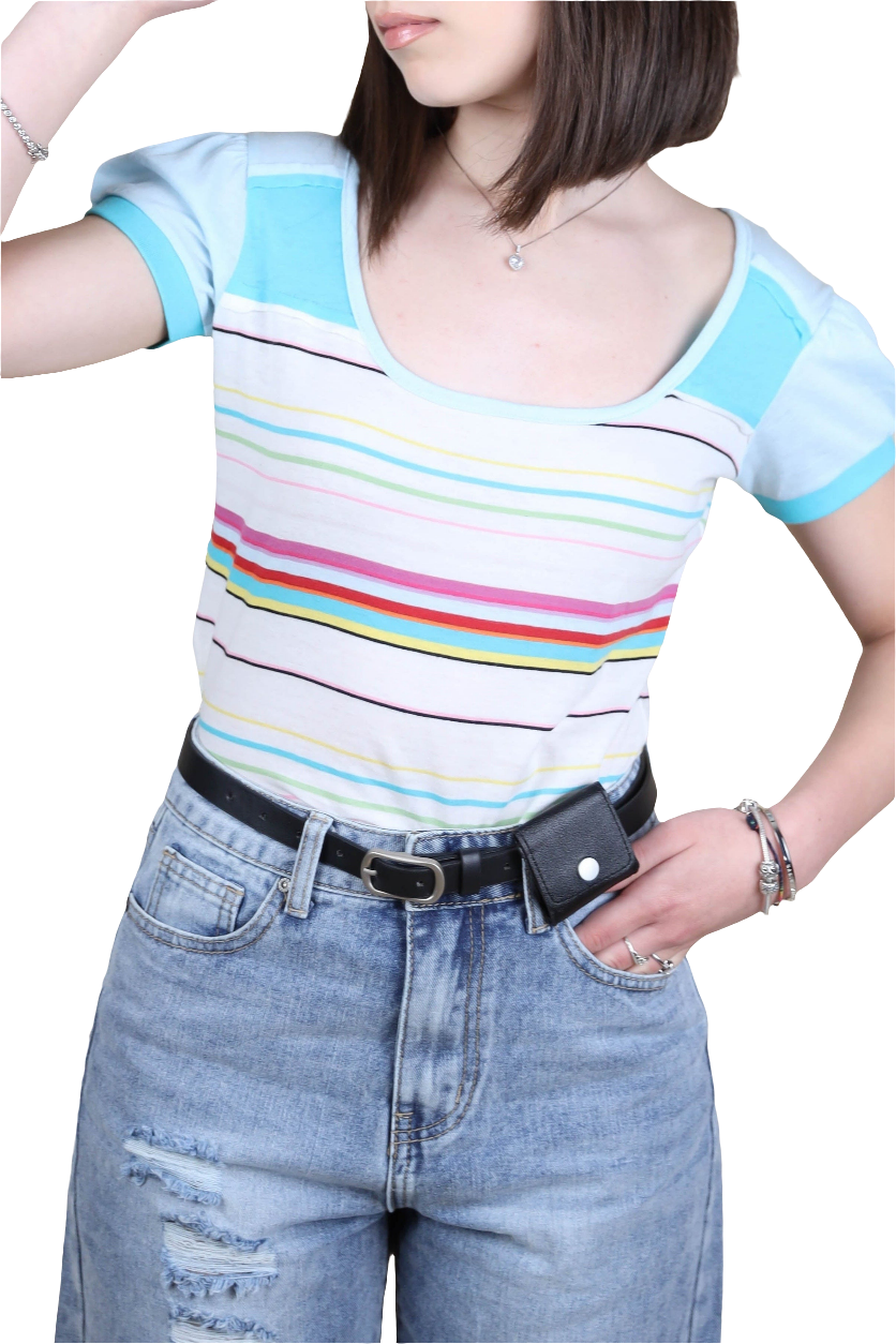 T-shirt righe multicolore